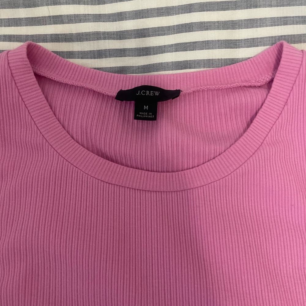 J. Crew Pink Ribbed Ruffle Tank - Picture 5 of 12
